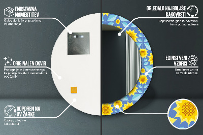 Okroglo okrasno ogledalo Geometrijske sončnice