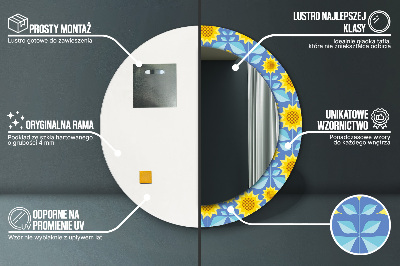 Okroglo okrasno ogledalo Geometrijske sončnice