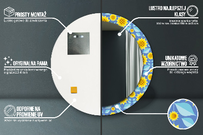 Okroglo okrasno ogledalo Geometrijske sončnice