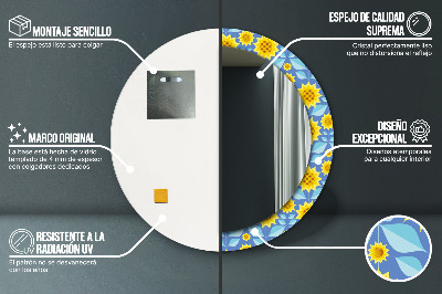 Okroglo okrasno ogledalo Geometrijske sončnice