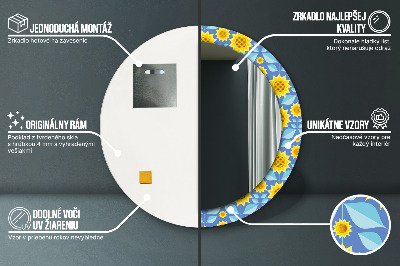 Okroglo okrasno ogledalo Geometrijske sončnice