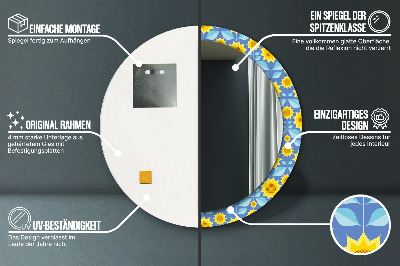 Okroglo okrasno ogledalo Geometrijske sončnice