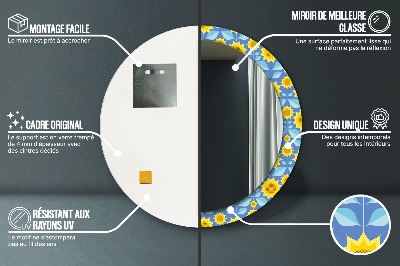 Okroglo okrasno ogledalo Geometrijske sončnice