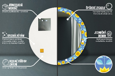 Okroglo okrasno ogledalo Geometrijske sončnice