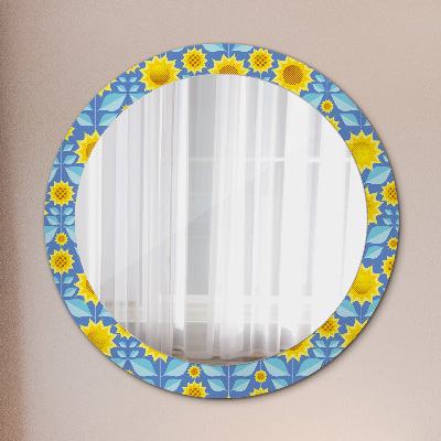 Okroglo okrasno ogledalo Geometrijske sončnice