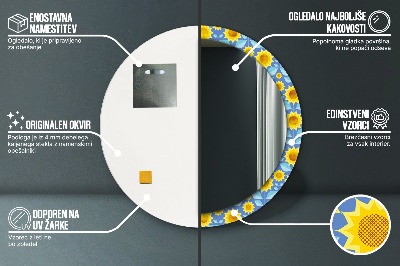 Okroglo okrasno ogledalo Geometrijske sončnice