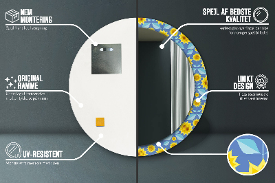 Okroglo okrasno ogledalo Geometrijske sončnice