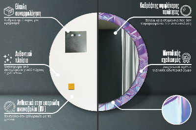 Okroglo stensko okrasno ogledalo Izvleček nadrealističnega