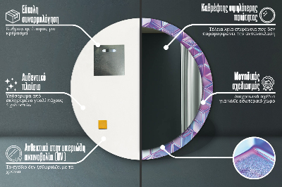 Okroglo stensko okrasno ogledalo Izvleček nadrealističnega