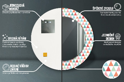 Tiskano okroglo ogledalo Geometrijski vzorec