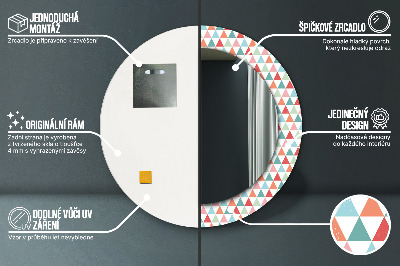 Tiskano okroglo ogledalo Geometrijski vzorec