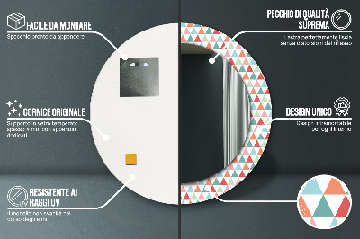 Tiskano okroglo ogledalo Geometrijski vzorec