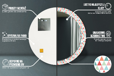 Tiskano okroglo ogledalo Geometrijski vzorec