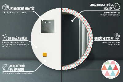 Tiskano okroglo ogledalo Geometrijski vzorec