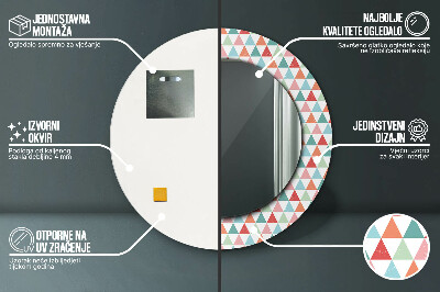 Tiskano okroglo ogledalo Geometrijski vzorec