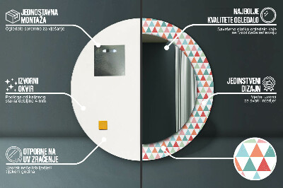 Tiskano okroglo ogledalo Geometrijski vzorec