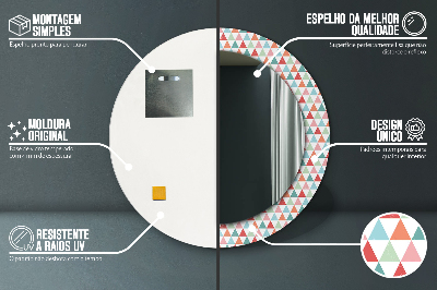 Tiskano okroglo ogledalo Geometrijski vzorec