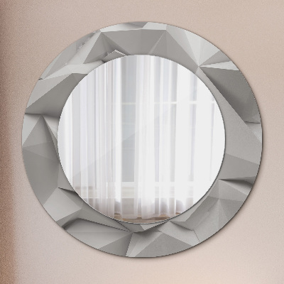 Okroglo okrasno ogledalo Abstraktni beli kristal