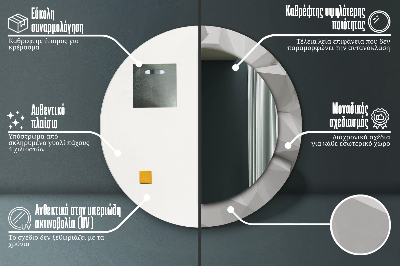 Okroglo okrasno ogledalo Abstraktni beli kristal