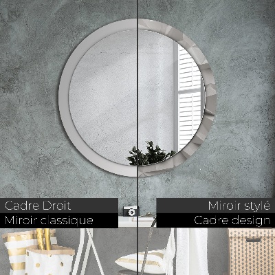 Okroglo okrasno ogledalo Abstraktni beli kristal