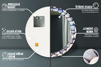 Okroglo okrasno ogledalo Kolo morskih kamnov