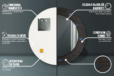 Okroglo okrasno ogledalo Futuristični povzetek