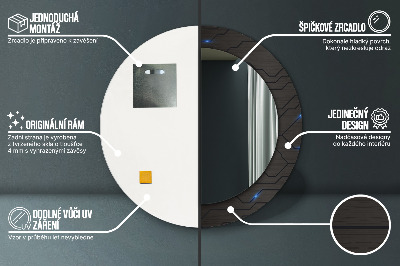 Okroglo okrasno ogledalo Futuristični povzetek