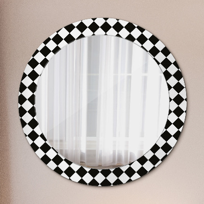 Okroglo stensko okrasno ogledalo Šahovska miza