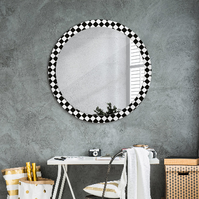 Okroglo stensko okrasno ogledalo Šahovska miza