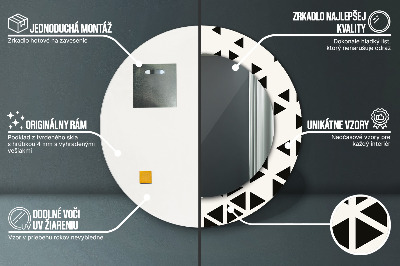 Okroglo ogledalo s potiskanim okvirjem Abstraktni geometrijski