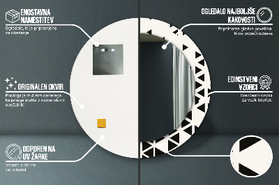 Okroglo ogledalo s potiskanim okvirjem Abstraktni geometrijski