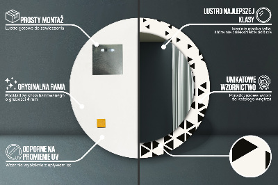Okroglo ogledalo s potiskanim okvirjem Abstraktni geometrijski