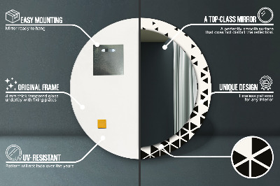 Okroglo ogledalo s potiskanim okvirjem Abstraktni geometrijski