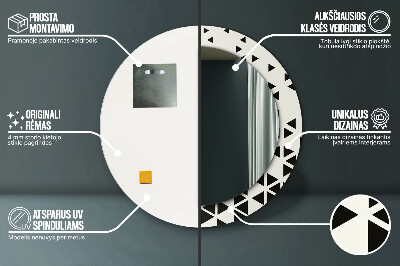 Okroglo ogledalo s potiskanim okvirjem Abstraktni geometrijski