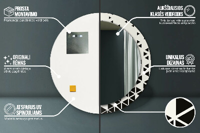 Okroglo ogledalo s potiskanim okvirjem Abstraktni geometrijski