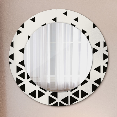 Okroglo ogledalo s potiskanim okvirjem Abstraktni geometrijski