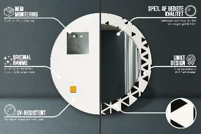 Okroglo ogledalo s potiskanim okvirjem Abstraktni geometrijski