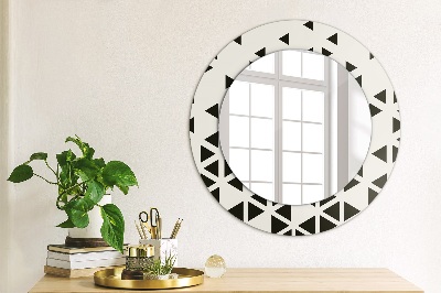 Okroglo ogledalo s potiskanim okvirjem Abstraktni geometrijski