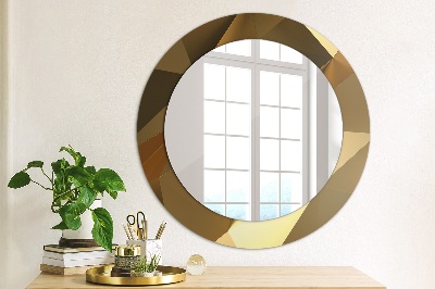 Okroglo stensko okrasno ogledalo Zlata abstrakcija