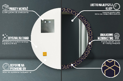 Okroglo stensko okrasno ogledalo Abstraktni geometrijski