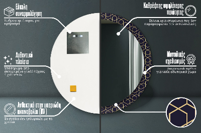 Okroglo stensko okrasno ogledalo Abstraktni geometrijski