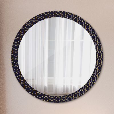 Okroglo stensko okrasno ogledalo Abstraktni geometrijski