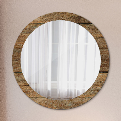 Okroglo okrasno ogledalo Stari les