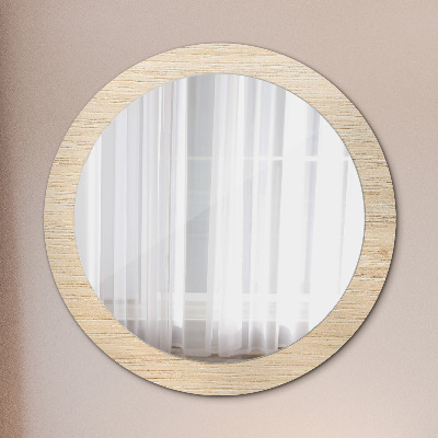Okroglo okrasno ogledalo Lahek les