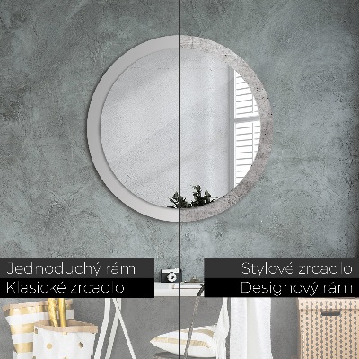 Okroglo okrasno ogledalo Siv beton