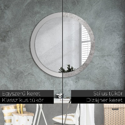 Okroglo okrasno ogledalo Siv beton