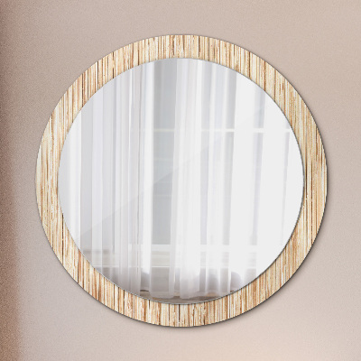 Okroglo okrasno ogledalo Bambusova slama