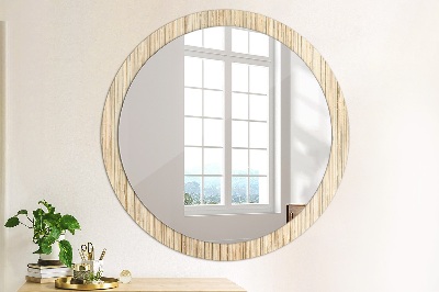 Okroglo okrasno ogledalo Bambusova slama