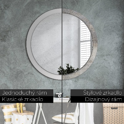 Okroglo stensko okrasno ogledalo Siv beton