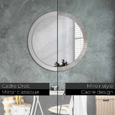 Okroglo stensko okrasno ogledalo Siv beton